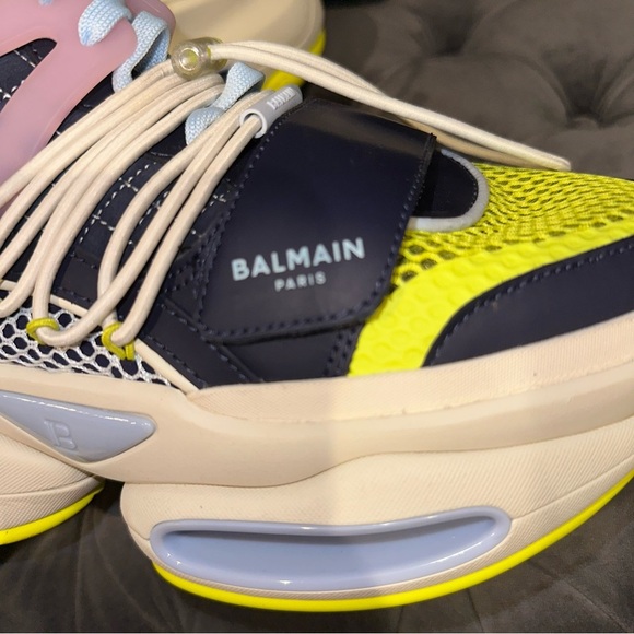 Size 42 Balmain B-bold Panelled Chunky Sneakers - Picture 9 of 15